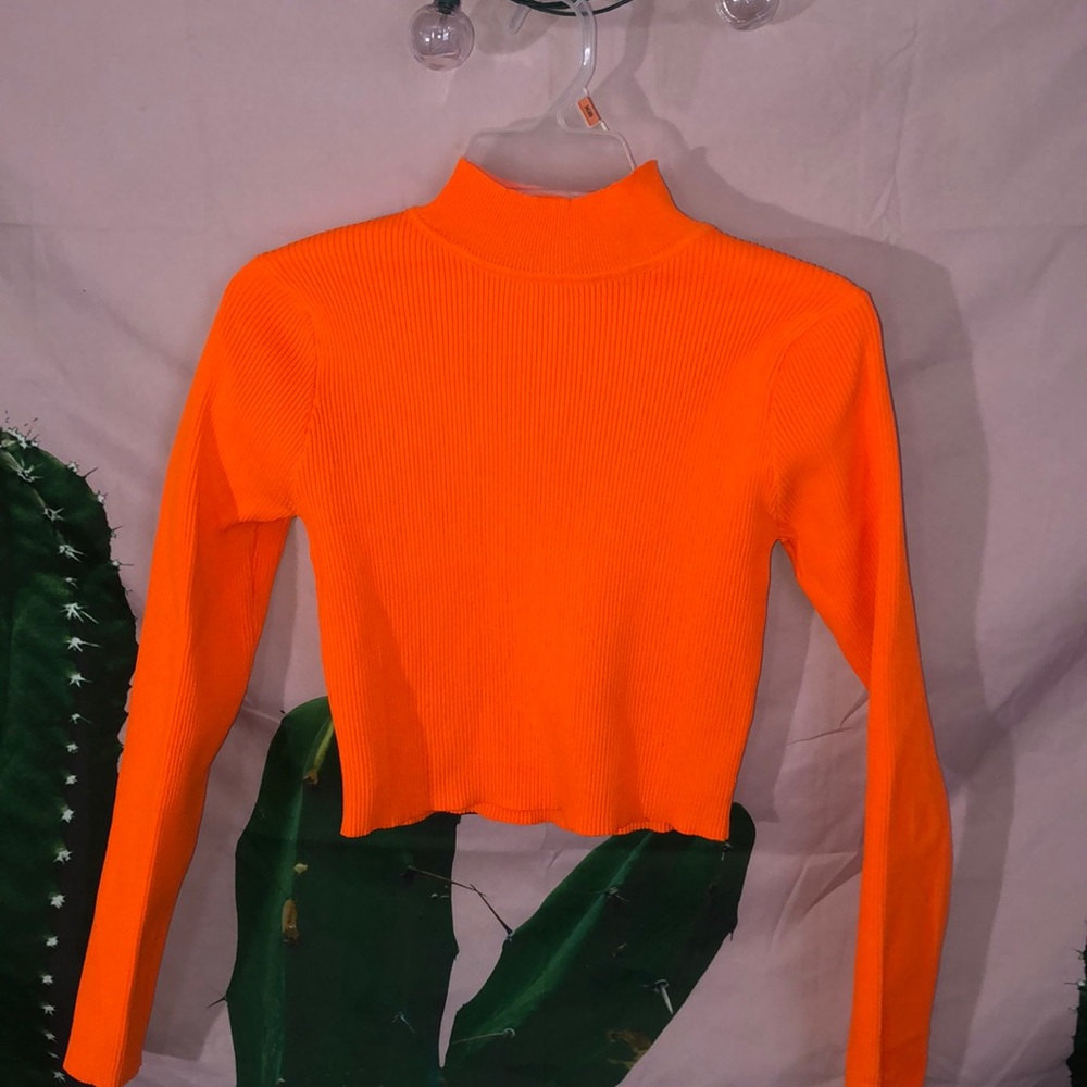 Orange turtle neck